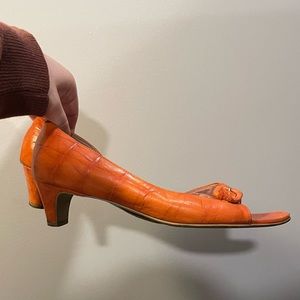 y2k vintage orange kitten heels